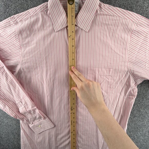 Brooks Brothers Pink 16 36 Cotton Striped Non-Iron Regent Men Shirt Long Sleeve - Picture 3 of 16